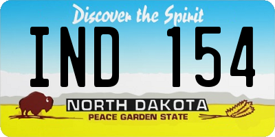 ND license plate IND154