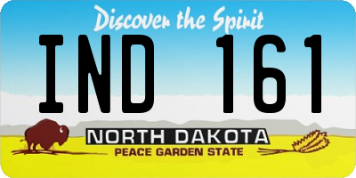 ND license plate IND161