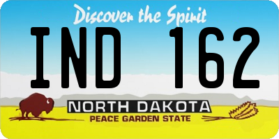 ND license plate IND162