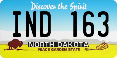 ND license plate IND163
