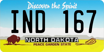 ND license plate IND167