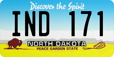 ND license plate IND171