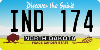 ND license plate IND174