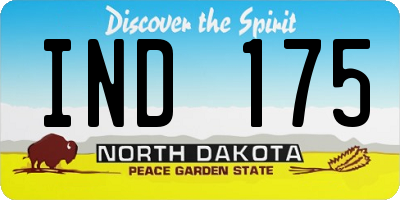 ND license plate IND175