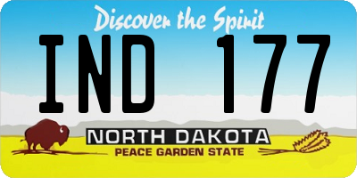 ND license plate IND177