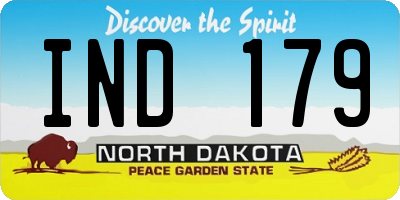 ND license plate IND179