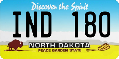 ND license plate IND180