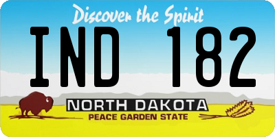 ND license plate IND182