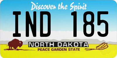 ND license plate IND185