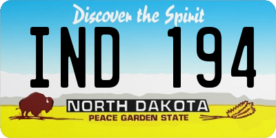 ND license plate IND194