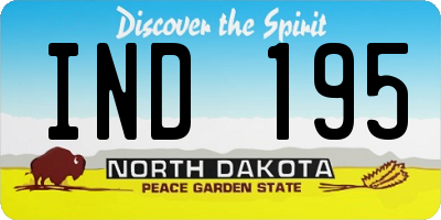 ND license plate IND195