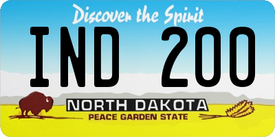 ND license plate IND200
