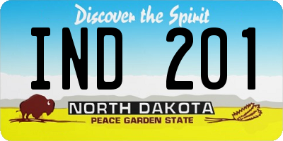 ND license plate IND201
