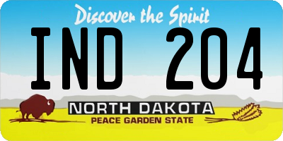 ND license plate IND204