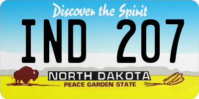 ND license plate IND207