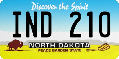 ND license plate IND210