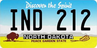ND license plate IND212