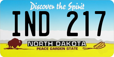 ND license plate IND217