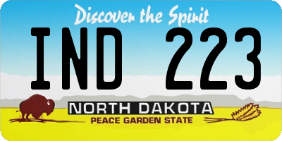 ND license plate IND223