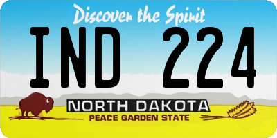 ND license plate IND224