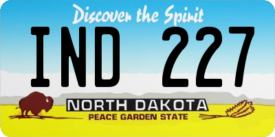 ND license plate IND227