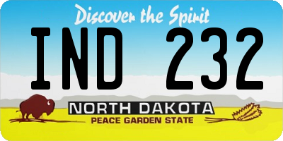 ND license plate IND232