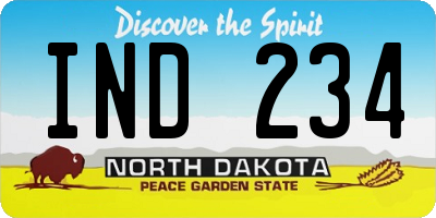 ND license plate IND234