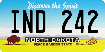 ND license plate IND242