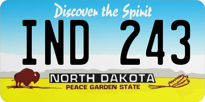 ND license plate IND243