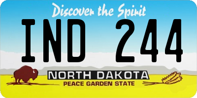 ND license plate IND244