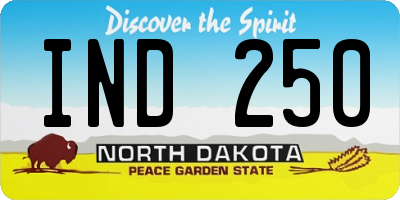 ND license plate IND250