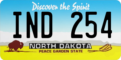 ND license plate IND254