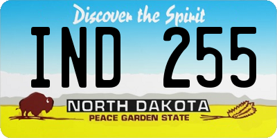 ND license plate IND255