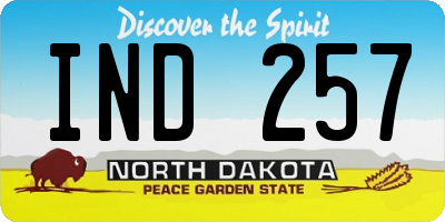 ND license plate IND257
