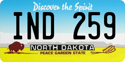 ND license plate IND259