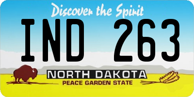 ND license plate IND263