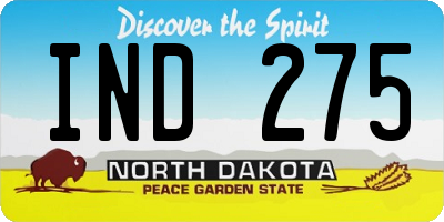 ND license plate IND275