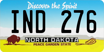 ND license plate IND276