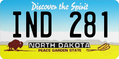 ND license plate IND281