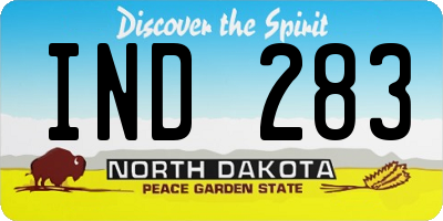 ND license plate IND283