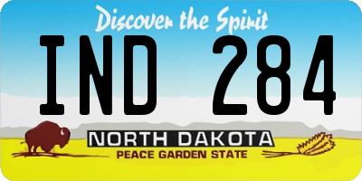 ND license plate IND284