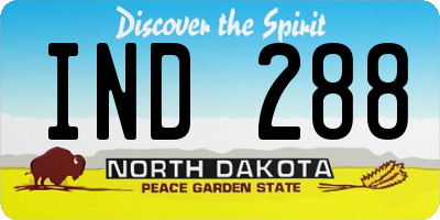 ND license plate IND288