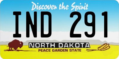 ND license plate IND291