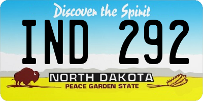 ND license plate IND292