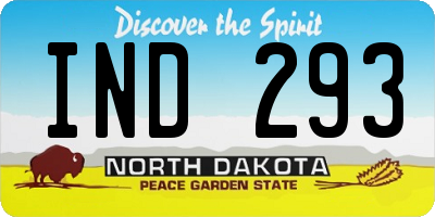 ND license plate IND293