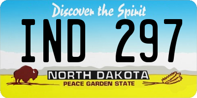 ND license plate IND297