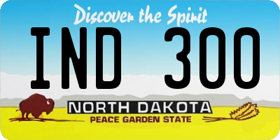 ND license plate IND300