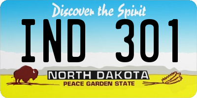 ND license plate IND301