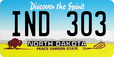 ND license plate IND303
