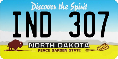 ND license plate IND307